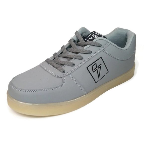 Electric Styles LED Shoes Women's Light Up Glow Sneakers gray Lo Top Bolt EDM - Picture 6 of 14